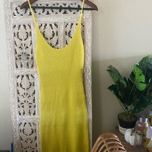 JLUX LABEL chartreusse knit fitted bodycon nwot